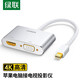 綠聯(lián) Mini DP轉HDMI/VGA轉換器線(xiàn) 4K高清適用蘋(píng)果微軟Surface電腦接顯示器投影儀 Mini DP轉HDMI/VGA-鋁殼銀色