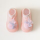 透氣軟底童鞋寶寶襪子鞋公仔膠底防滑地板襪嬰兒短襪兒童學(xué)步襪鞋 粉色彩邊（公仔棒棒糖） 內長(cháng)11.5cm 5-8個(gè)月
