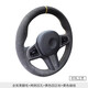 奧邁爾 適用于寶馬5系方向盤(pán)套手縫翻毛530LI3系GT7系/X3X1X2X4X5/320LI專(zhuān)車(chē)  全炭黑色翻毛+兩側打孔+黃色回正標標+黃色縫線(xiàn)