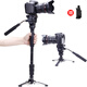云騰（YUNTENG）獨腳架 038專(zhuān)業(yè)攝影攝像獨腳架 液壓云臺單腳架 單反相機DV攝像機自拍架帶支撐腳掌獨角架