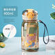 天喜（TIANXI）兒童水杯帶吸管直飲杯子夏季幼兒園小學(xué)生可愛(ài)卡通便攜塑料杯 【黃色吉他熊+杯刷】 400ml