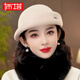 布塔帽子女秋冬季新款小禮帽貝雷保暖羊毛呢氈禮帽百搭時(shí)尚復(fù)古盆帽 混米
