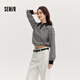 森馬POLO衫女刺繡時(shí)尚寬松衣服風(fēng)秋季溫柔質(zhì)感套頭衫女士氣質(zhì) 白黑色調00319 S 155/80A