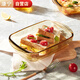康寧餐具 琥珀色長(cháng)方形烤盤(pán)0.8L耐熱玻璃盤(pán)子魚(yú)盤(pán)菜盤(pán)水果盤(pán)烘焙盤(pán)