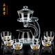 石茗堂泡茶神器水晶玻璃全自動(dòng)懶人茶具套裝耐高溫家用功夫磁吸茶壺高檔 玻璃自動(dòng)泡茶器+金山茶杯100ML