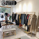 服裝店展示架納米金色服裝架女裝貨架落地式掛衣架衣服架子陳列架 長150*寬40*高170*cm 官方標配