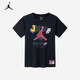 JordanNIKE耐克童裝男女童短袖T恤JORDAN夏季兒童上衣 正黑色 150(M) 