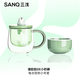 三淺（SANQ） 海獺寶寶高硼硅玻璃茶杯茶水分離杯子過濾茶杯情侶杯禮物 海獺寶寶豆青