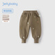JELLYBABY女童春冬燈芯絨褲子小女孩運動(dòng)褲寶寶冬天加絨束腳褲子兒童休閑褲 卡其 110 CM