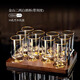 千尋雅志 金山一兩二兩白酒杯套裝帶杯架加厚耐用刻度家用藍山酒具高檔 【品質(zhì)加厚】金底山二兩杯50ml*10+竹木托盤(pán)*1