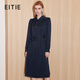 愛(ài)特愛(ài)（EITIE）時(shí)尚大方氣質(zhì)通勤OL收腰顯瘦雪紡襯衫連衣裙秋季新款7107808 深海藍31 S 155