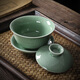 哥窯三才蓋碗冰裂開(kāi)片可養茶線(xiàn)陶瓷蓋碗大號單碗防燙新手可用 哥窯三才蓋碗