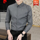 皮爾卡丹（pierre cardin）衣多穿免燙襯衫男長(cháng)袖春秋季休閑商務(wù)抗皺翻領(lǐng)襯衣豎條紋上衣針織 灰色 XL