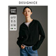 迪賽尼斯（DESIGNICE）2024年冬季新款通勤軟糯羊毛衫氣質(zhì)純色長(zhǎng)袖連帽毛衣女 黑色 S