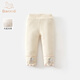 班喜迪女童打底褲秋冬款2026新款洋氣寶寶夾棉棉褲冬裝兒童外穿休閑褲子 米色 110 cm