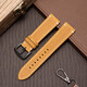 時(shí)仕（SEURE）手表帶男女真皮表帶復古瘋馬皮適用天梭浪琴阿瑪尼羅西尼dw表帶 棕黃色【黑扣】 20mm