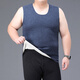 胖大帥加肥加大男胖子無(wú)痕圓領(lǐng)背心冬季內搭保暖肥仔打底坎肩超大號馬甲 丈青 4XL (適合200-230斤)