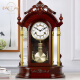 伊弥EVEMI 欧式复古客厅机械实木座钟钟表台钟时钟高端奢华装饰台钟 红木色