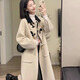 妙奕嘉牛角扣毛呢大衣女2025新款外套呢子春季中長(cháng)款小個(gè)子寬松韓版高級 中長(cháng)款牛角扣毛呢外套【淺卡其】 M 【建議90-110斤】