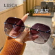 LESCA LUNETIER新潮女網(wǎng)紅防紫外線太陽(yáng)眼鏡漸變進(jìn)黑灰色
