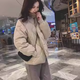 俞兆林2025新款小個(gè)子秋冬季薄款短款棉衣羽絨棉服外套早秋菱格夾棉棉襖 奶茶色 S 【建議80-95斤】