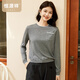 恒源祥羊毛衫女士秋冬季新款圓領(lǐng)撞色長(cháng)袖套頭內搭毛衣慵懶針織衫女上衣 中灰色 S /160/84A