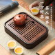 GIANXI小型茶盤家用現(xiàn)代簡約小茶臺(tái)干泡瀝水茶盤功夫茶具儲(chǔ)水托盤 【竹制茶盤】胡桃木色27*20cm 胡桃木色