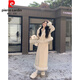 皮爾卡丹（pierre cardin）仿鹿皮絨小香風(fēng)加絨加厚長(cháng)袖外套半身裙冬季2025新款時(shí)尚兩件套 長(cháng)裙套裝 L