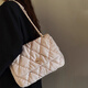 栢啟歆小香風(fēng)單肩包菱格鏈條腋下包女春季百搭褶皺云朵包甜美簡(jiǎn)約斜挎包 小香風(fēng)單肩包【淡粉色】
