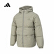Adidas阿迪達斯  男裝秋冬保暖運動(dòng)羽絨服休閑連帽防風(fēng)外套JM4625 深灰色L