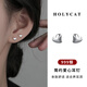 Holycat懷里貓s999足銀愛心耳釘女生日禮物養(yǎng)耳洞耳環(huán)睡覺免摘養(yǎng)耳洞心形耳飾品 999銀-愛心耳釘一對(duì)