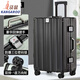 袋鼠（KANGAROO）2025新款學(xué)生大容量行李箱輕音萬(wàn)向輪鋁框旅行拉桿密碼登機(jī)箱 耀夜黑 24寸