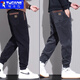 啄木鳥(niǎo)休閑褲男2025秋冬百搭加絨加厚男士九分束腳褲男顯瘦寬松褲子男褲 260黑色常規+260灰色常規 L 建議105-120斤