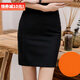 DGPZ半身裙女職業(yè)包臀裙顯瘦一步裙商務(wù)休閑西裝裙休閑正裝裙W0847 黑色884短款 XL