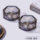 梔臻ins風(fēng)創(chuàng  )意家用水晶玻璃菱角煙灰缸簡(jiǎn)約辦公現代客廳幾何造型煙缸 煙灰色