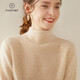 帕什秋冬卷邊半高領(lǐng)加厚純色羊絨衫女35%山羊絨簡(jiǎn)約打底毛衣 SH-352 青絨色 M