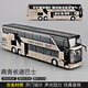 TY MODELS雙層巴士玩具車仿真加長公交車玩具模型合金大巴兒童公共汽車玩具 豪華雙層大巴 金色
