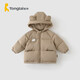 童泰 秋冬5月-4歲嬰幼兒男女寶寶加厚款連帽外出羽絨服連體衣 TS23D365 卡其 73