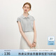 范思藍恩減齡正肩T恤女2025夏裝小蓋袖polo領(lǐng)套頭運動(dòng)風(fēng)t恤上衣女 淺花灰 L