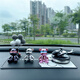 齊選暴力熊車(chē)載香水汽車(chē)香薰車(chē)內(nèi)持久香氛淡香太陽(yáng)能直升飛機(jī)擺件裝飾 黑色熊+銀色熊+粉色熊+飛機(jī)+墊球