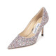 周仰杰（JIMMY CHOO ）女士閃光面料尖頭高跟鞋紫色多色 LOVE 85 LND 202 MOCHI 35.5碼
