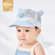 圖涂丫（Tu Tu Ya）嬰兒帽子夏季寶寶鴨舌帽薄款嬰幼兒遮陽防曬帽子0-6-9個月1歲太陽 印花小熊-蘭色 46碼：帽圍42-46cm，建議4-9月