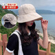 京識遮陽(yáng)防曬帽女士大檐帽子春夏季紫外線(xiàn)防太陽(yáng)帽可扎馬尾漁夫帽旅游 【米白色】 遮陽(yáng)防曬帽 均碼/魔術(shù)貼調節