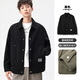 布衣傳說(shuō) 重磅提花呢 高級感休閑棉衣夾克男士寬松百搭休閑外套上衣服潮 黑色 2XL
