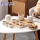 蘇氏陶瓷（SUSHI CERAMICS）草木灰釉功夫茶具實(shí)木手柄雙側(cè)把茶壺竹面陶瓷儲(chǔ)水茶托禮盒J0506