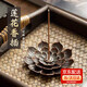 九策香插底座香灰托架線(xiàn)香插盤(pán)插香器室內插香爐香托盤(pán)居室檀香臥香爐 蓮花香插（古銅色）1個(gè)