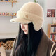 納斯迪倫鯊魚(yú)帽子女秋冬季鉆標兔毛護耳鴨舌毛線(xiàn)帽騎行冬天戶(hù)外保暖棉針織帽