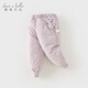戴維貝拉（DAVE＆BELLA）兒童羽絨褲保暖女童褲子加厚男童休閑褲中大童長(cháng)褲冬裝新款童褲 灰紫色【現貨】DB4230457 100 cm（建議身高90-100cm）