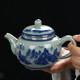 上官大人景德鎮(zhèn)青花瓷老陶泥茶壺中式復(fù)古開(kāi)片泡茶壺高端功夫茶具陶瓷單壺 老陶泥茶壺【千里江山】景德鎮(zhèn)