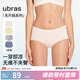 ubras無尺碼包臀中腰平角褲內(nèi)褲女無痕女士?jī)?nèi)褲抗菌不夾臀4條裝 冰奶芋+冰檸黃+椰椰奶+海軍藍(lán) 4條 均碼